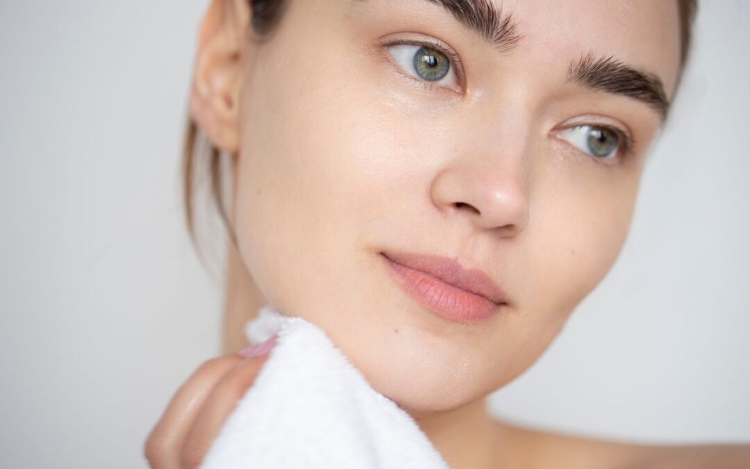 Woman following skincare routine to maintain healthy skin during stressful times
